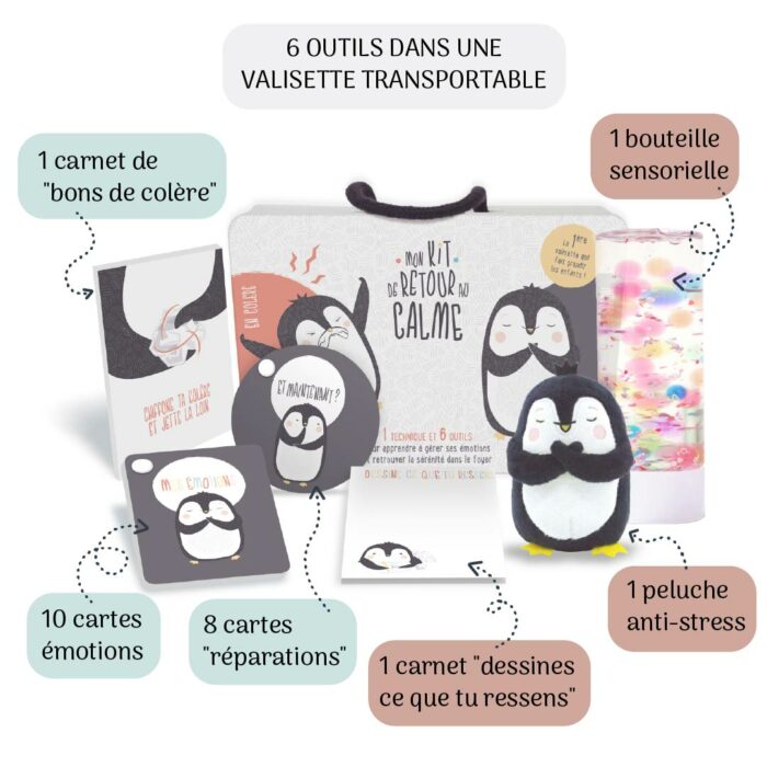 Kit de retour au calme pour enfant – 6 outils éducatifs pour la gestion des émotions et le retour au calme.