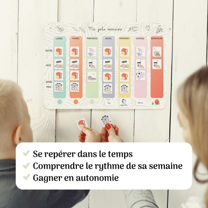 Semainier enfant magnétique pour se repérer dans le temps et gagner en autonomie