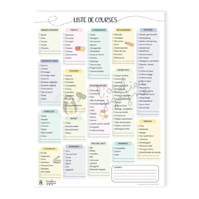Liste de courses