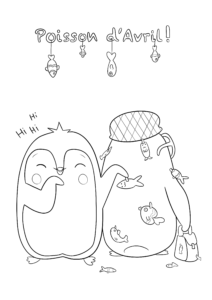 Coloriage poisson d'avril
