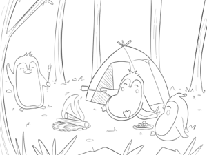 coloriage camping