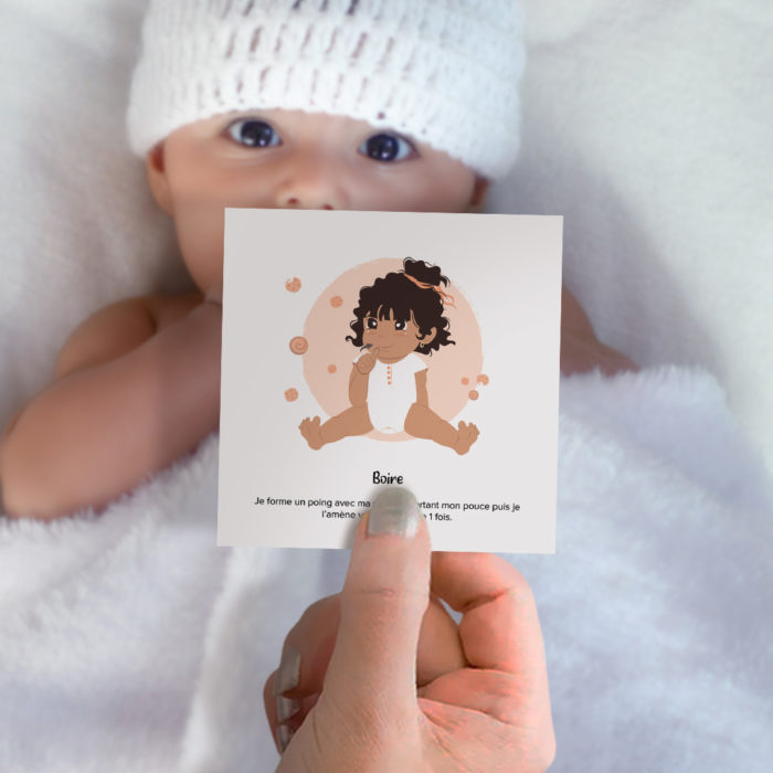 Cartes bébé signe communication langage parole cadeau naissance