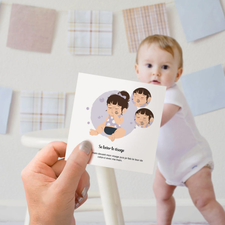 Cartes bébé signe communication langage parole cadeau naissance