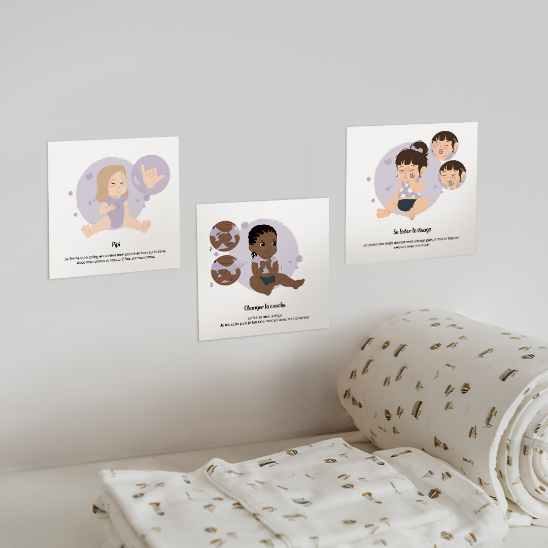 Cartes bébé signe communication langage parole cadeau naissance