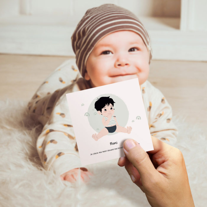 Cartes bébé signe communication langage parole cadeau naissance