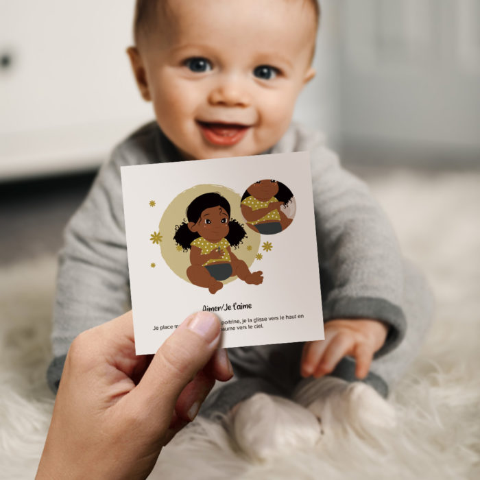 Cartes bébé signe communication langage parole cadeau naissance