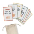 cartes d’activités anti-ennui enfants avec pochon en tissu