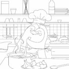 Coloriage métier augustin cuisinier