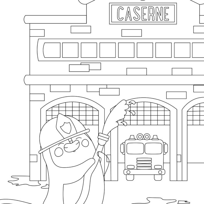 Coloriage métier Augustin pompier
