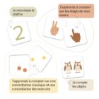 Différentes représentations des nombres pour apprendre à compter avec un jeu éducatif enfant.