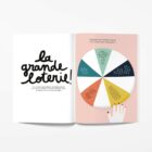 Pages intérieures du cahier de grossesse avec jeux et humour