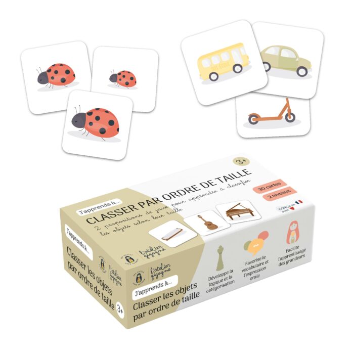 Jeu éducatif Classer les objets par ordre de taille – dès 3 ans