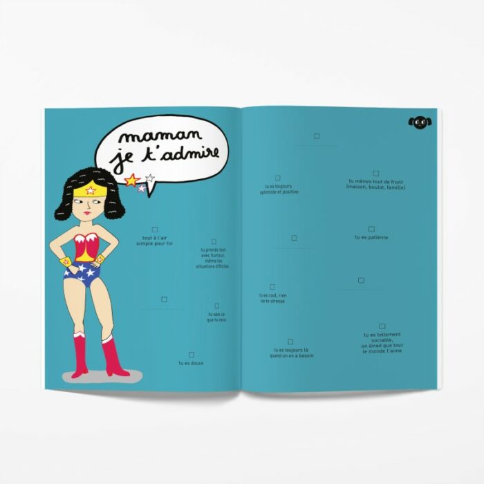 Livre mère fille avec pages positives et valorisantes, compliments maman, cadeau fête des mères original.