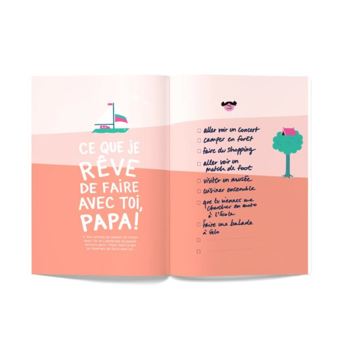 Livre père fille à remplir avec idées de moments à partager ensemble