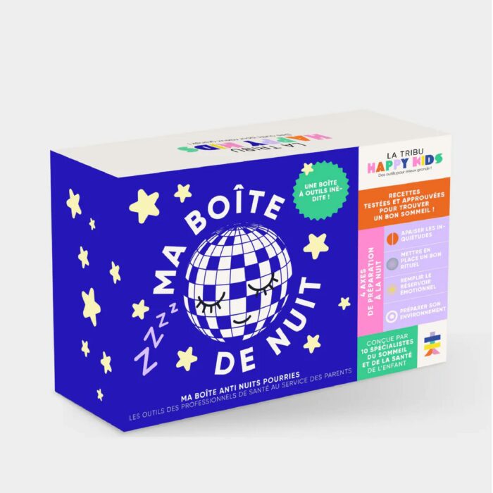 Ma boîte de nuit, coffret pédagogique pour améliorer le sommeil des bébés et des jeunes enfants dès la naissance.