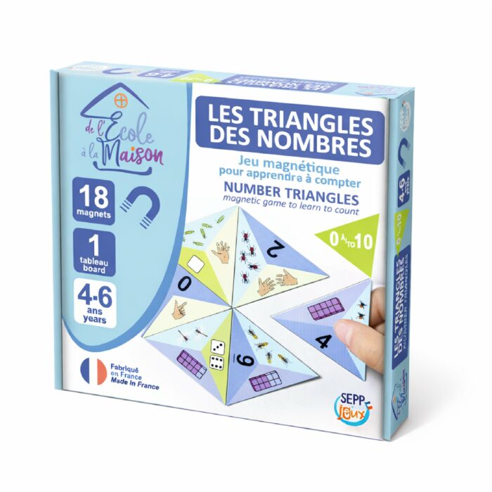 Jeu éducatif magnétique Les triangles des nombres pour apprendre à compter de 0 à 10